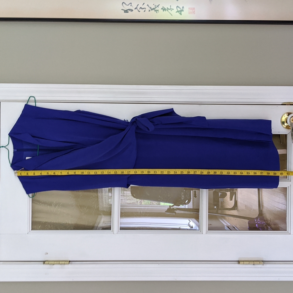 DAR Blue sleeveless silk dress with wrap top